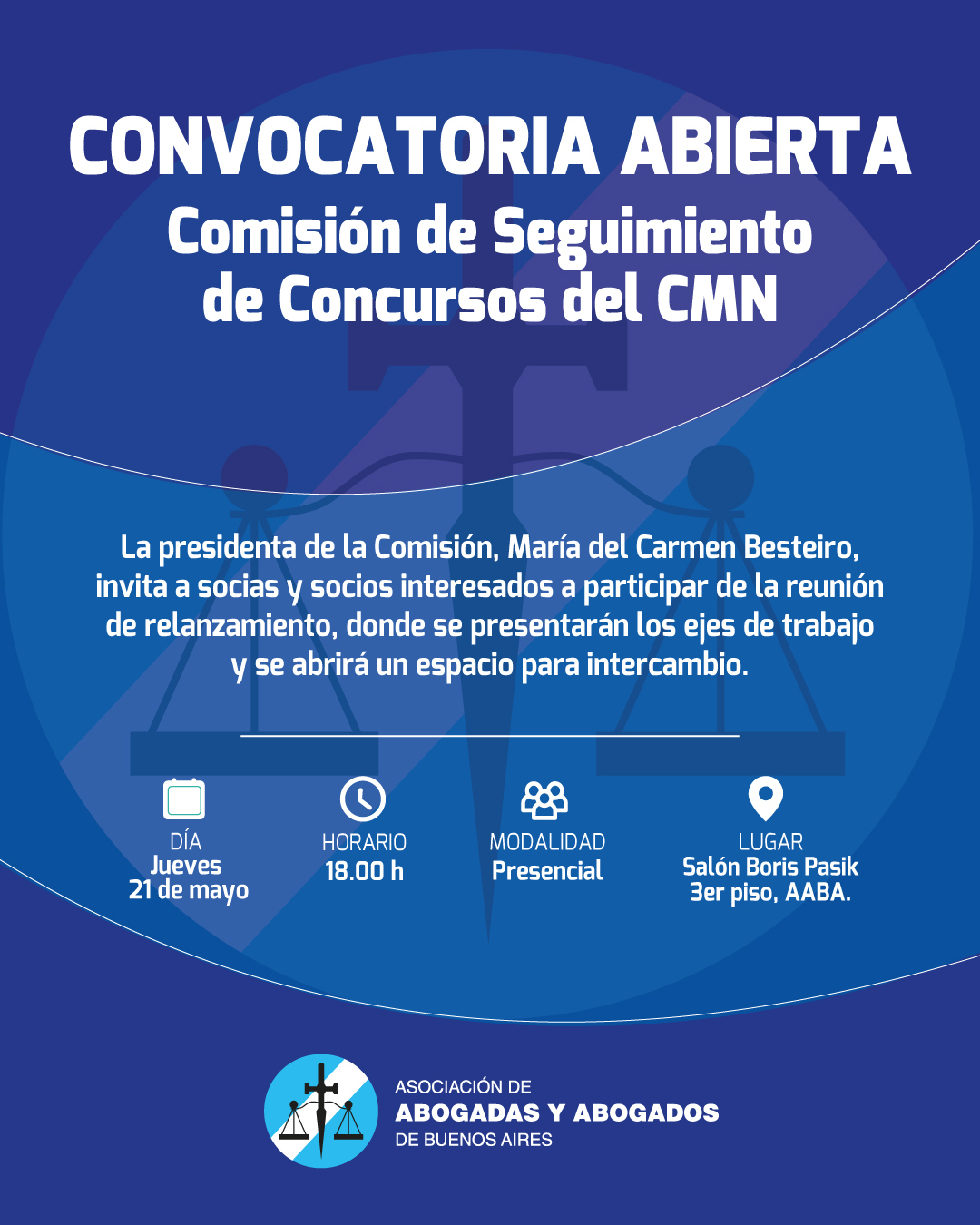 Convocatoria abierta Comisión de Seguimiento de Concursos del CMN