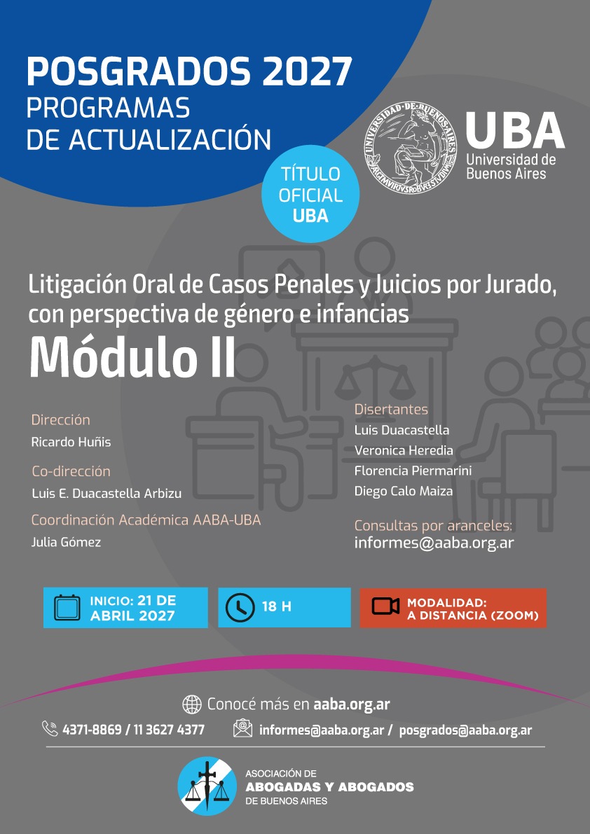 LITIGACIÓN ORAL DE CASOS PENALES Y JUICIOS POR JURADO, CON PERSPECTIVA DE GÉNERO E INFANCIAS